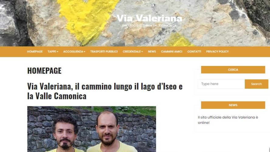 Il sito ufficiale della Via Valeriana è online!